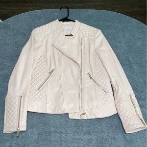 Calvin Klein faux leather bomber style jacket.